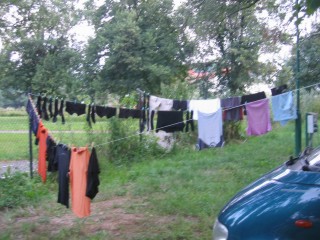 De was is net gedaan en hangt nu mooi te drogen