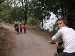 Erik en Aude met bagage.