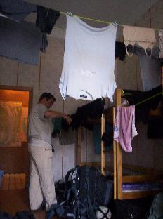 Terug in de hostel even een wasje draaien...